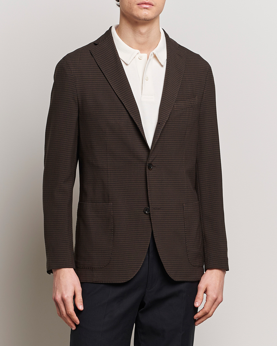 Herre | Blazere & jakker | Boglioli | K Jacket Check Wool Blazer Dark Brown