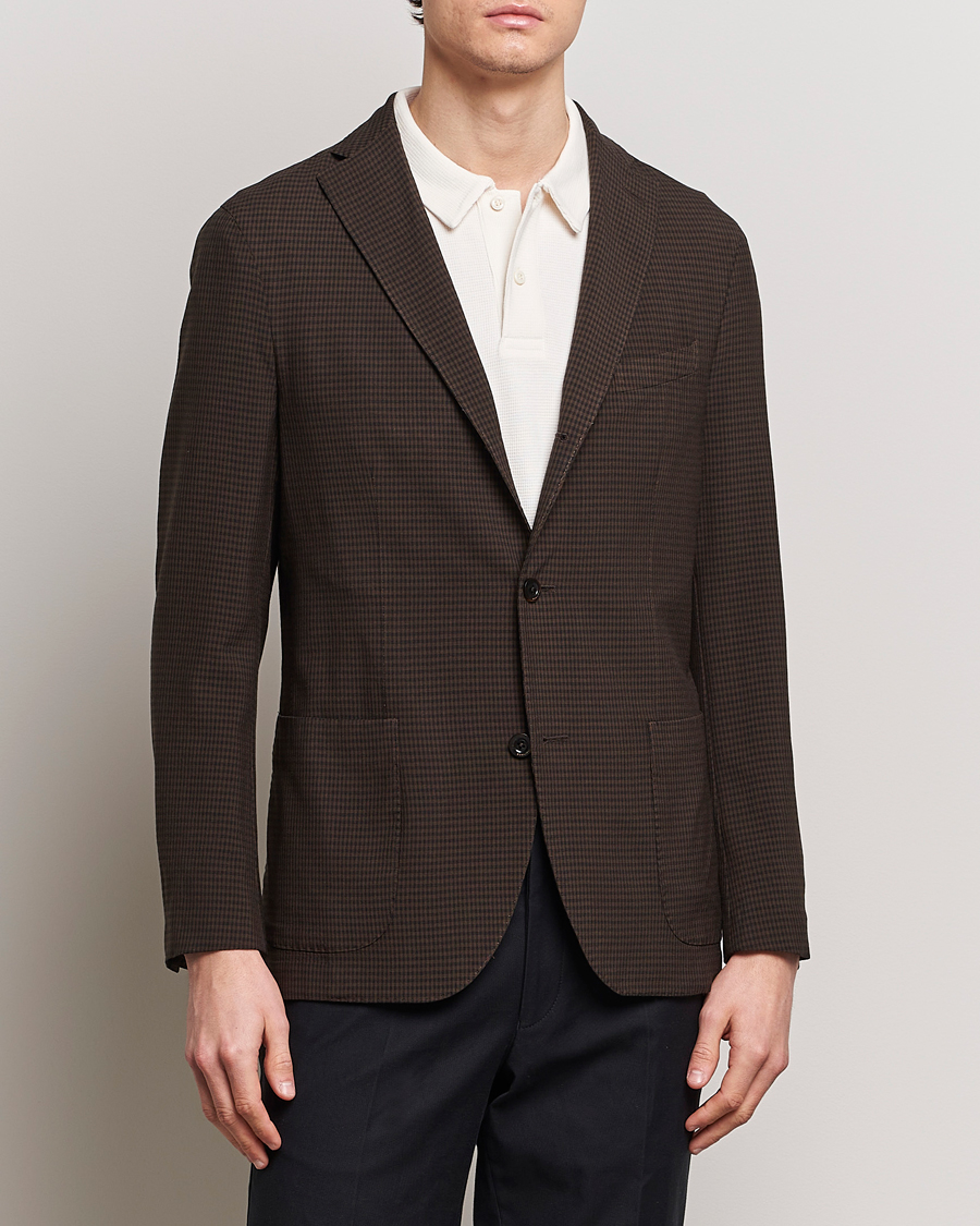 Herre | Stilsegment Formel | Boglioli | K Jacket Check Wool Blazer Dark Brown