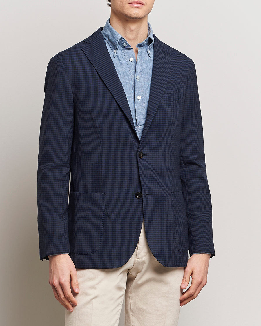 Herre | Italian Department | Boglioli | K Jacket Check Wool Blazer Navy