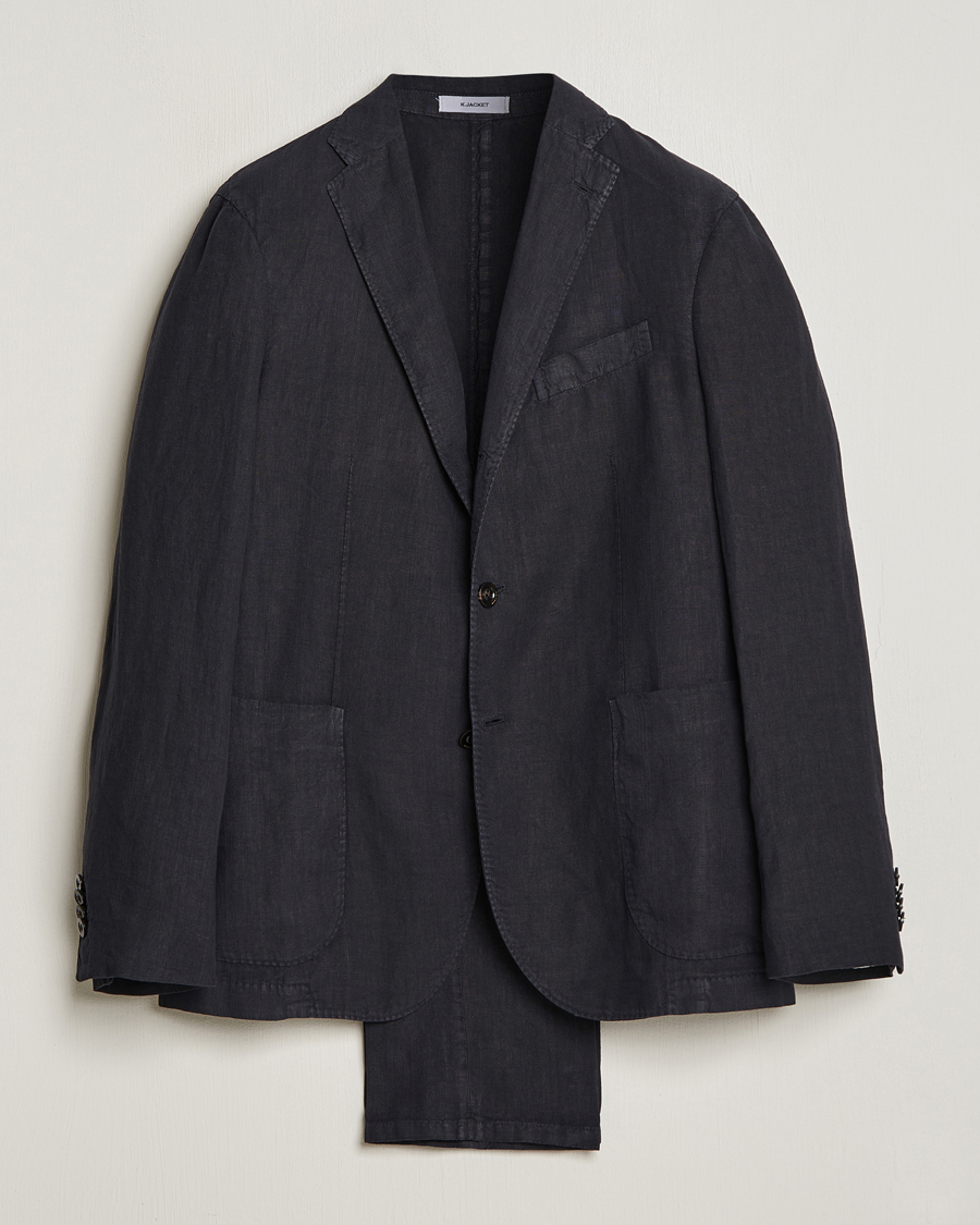 Herre | Jakkesæt | Boglioli | K Jacket Linen Suit Navy