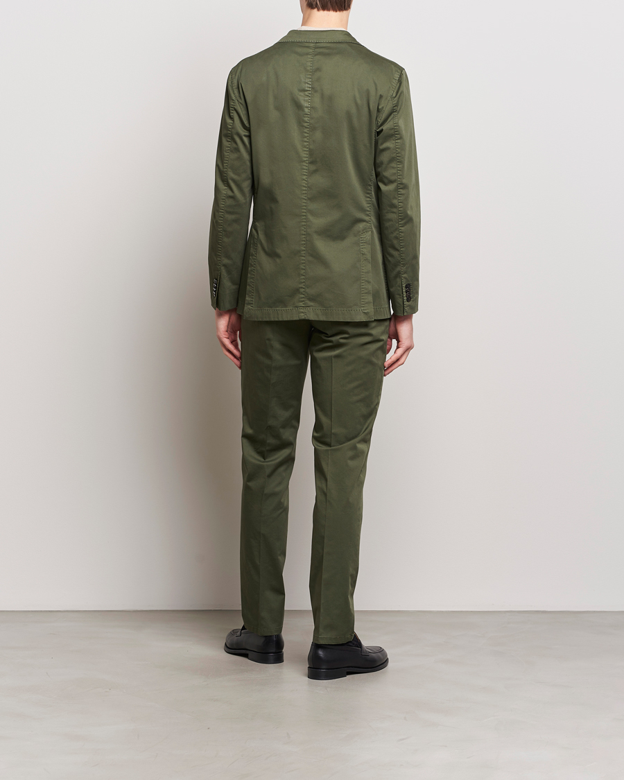 Herre | Boglioli | Boglioli | K Jacket Cotton Satin Suit Forest Green