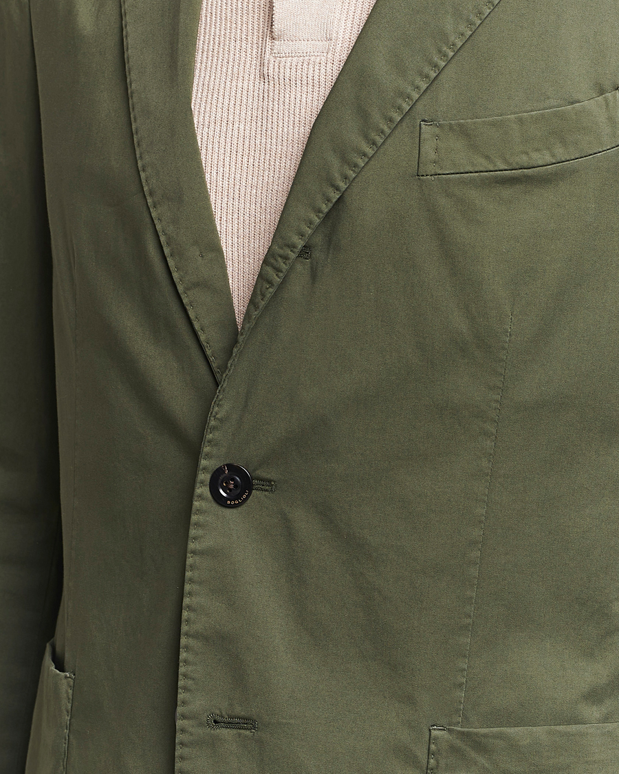 Herre | Jakkesæt | Boglioli | K Jacket Cotton Satin Suit Forest Green