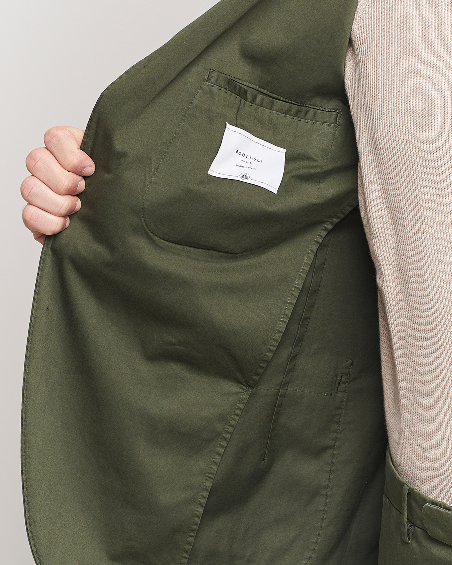 Herre | Jakkesæt | Boglioli | K Jacket Cotton Satin Suit Forest Green