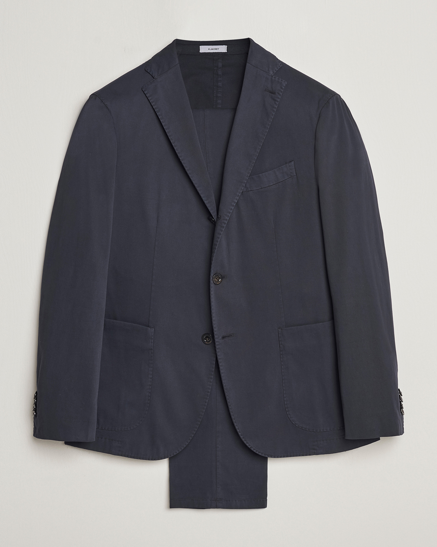 Herre | Jakkesæt | Boglioli | K Jacket Cotton Stretch Suit Navy