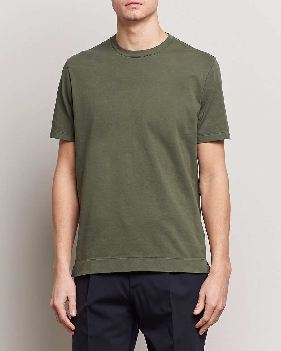 Herre | Kortærmede t-shirts | Boglioli | Garment Dyed T-Shirt Forest Green
