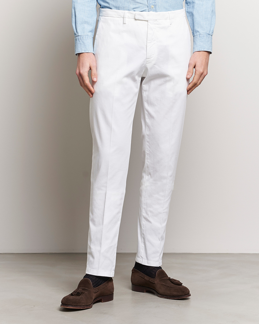 Herre | Tøj | Boglioli | Cotton Stretch Chinos White