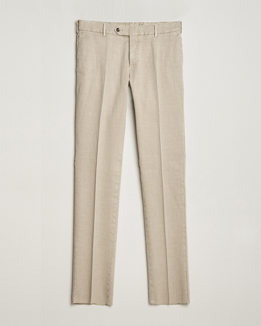 Herre | Bukser | PT01 | Slim Fit Linen Drawstring Pants Light Beige