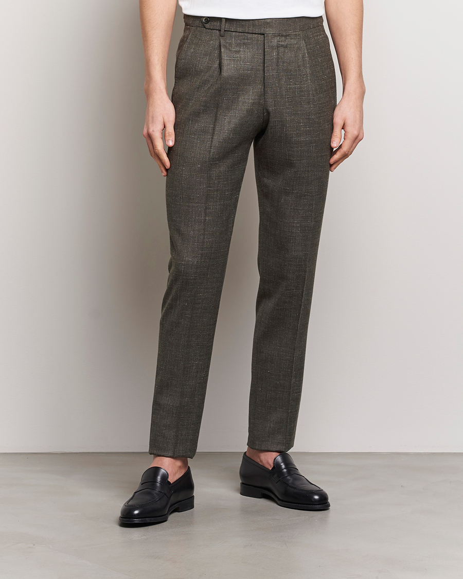 Herre | Afdelinger | PT01 | Gentleman Fit Wool/Silk Trousers Dark Brown