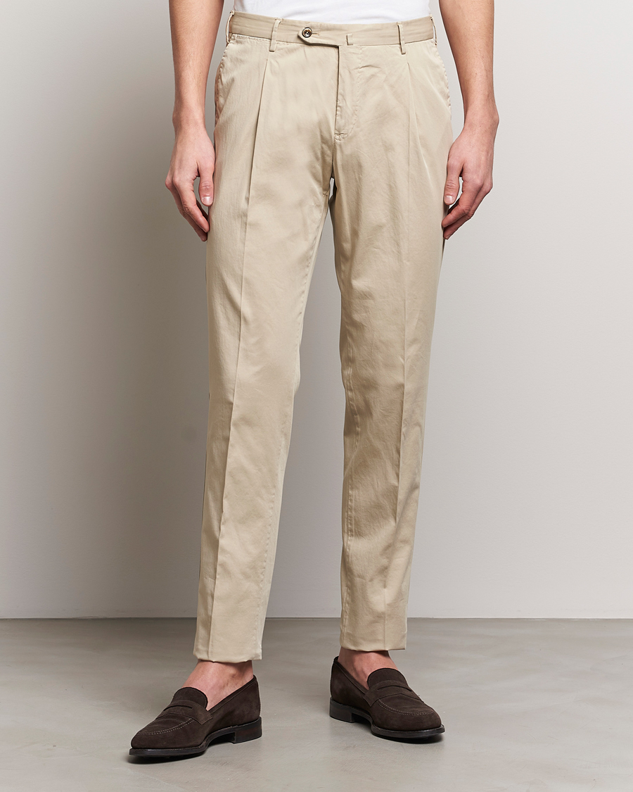 Herre | PT01 | PT01 | Slim Fit Garment Dyed Stretch Chinos Beige