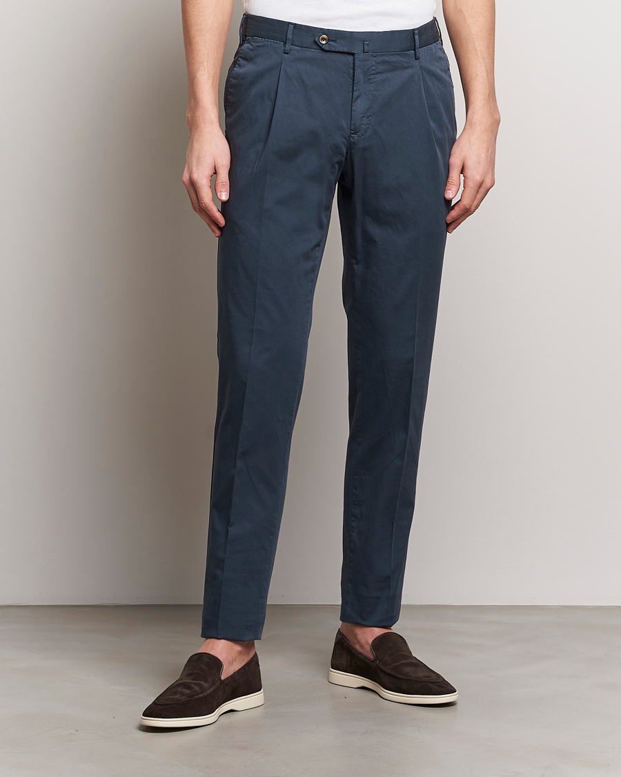 Herr |  | PT01 | Slim Fit Garment Dyed Stretch Chinos Navy