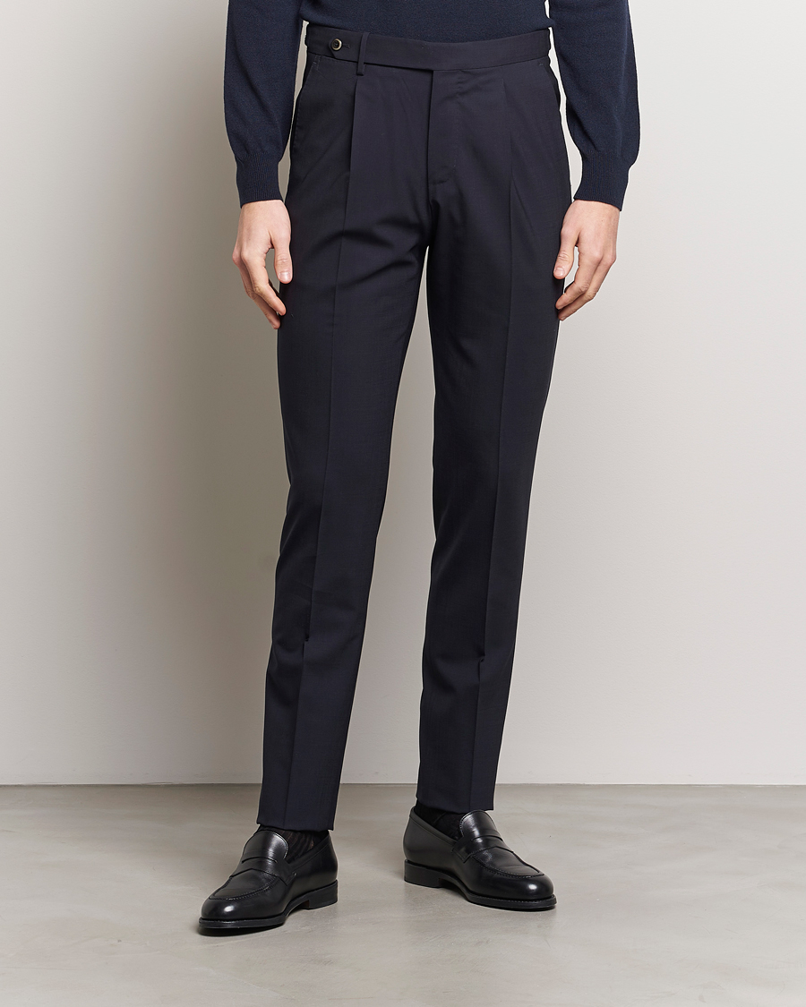 Herre | Bukser | PT01 | Gentleman Fit Wool Stretch Trousers Navy