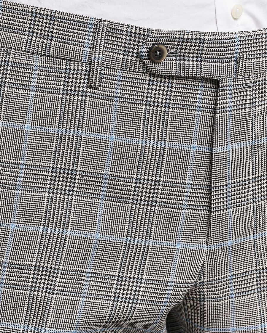 Herre | Bukser | PT01 | Slim Fit Glencheck Trousers Grey/Blue