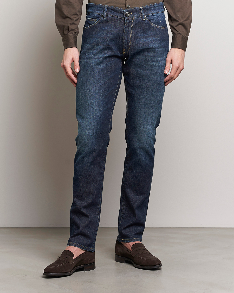 Herre | Italian Department | PT01 | Slim Fit Stretch Jeans Dark Blue Wash