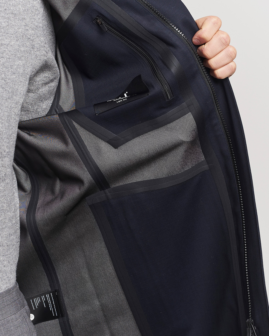 Herre | Jakker | UBR | Sky Fall Savile Waterproof Wool Coat Dark Navy