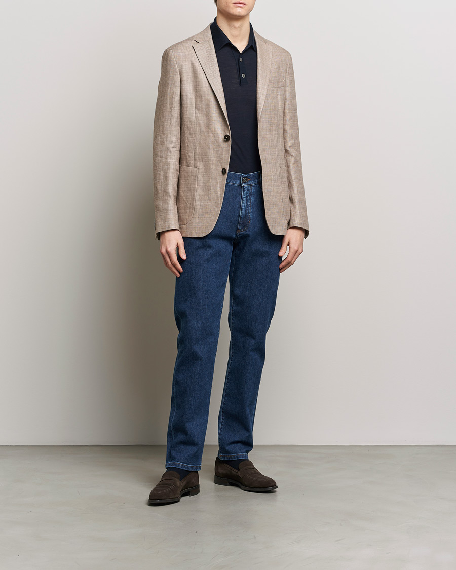 Herre | Blazere & jakker | Zegna | Unconstructed Linen Blend Blazer Brown