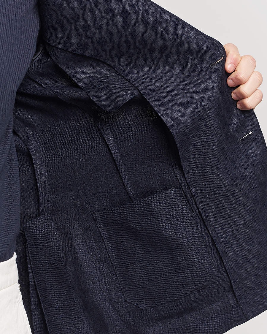 Herre | Blazere & jakker | Zegna | Unconstructed Linen Blend Blazer Navy