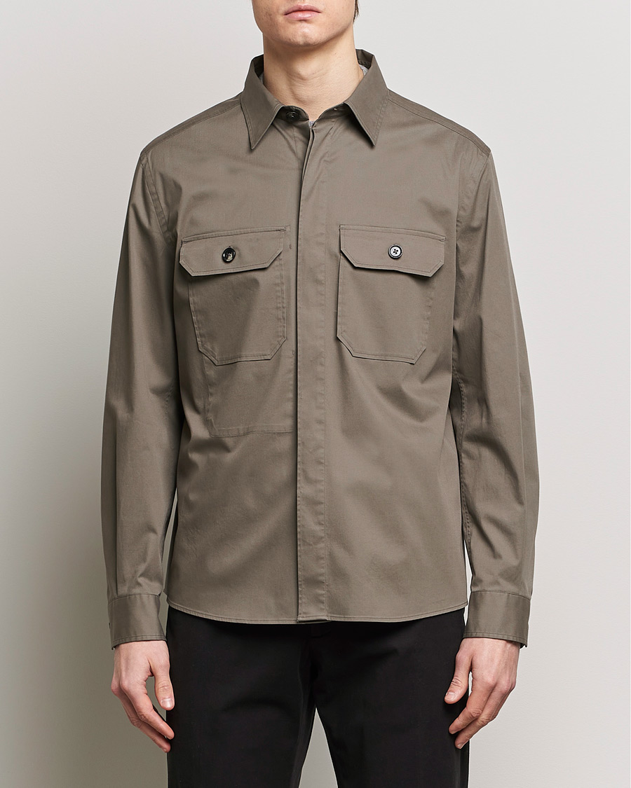 Herre | Overshirts | Zegna | Premium Cotton Overshirt Olive