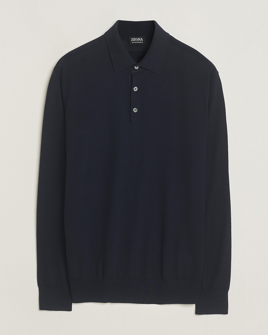 Herre | Trøjer | Zegna | High Performance Wool Polo Navy