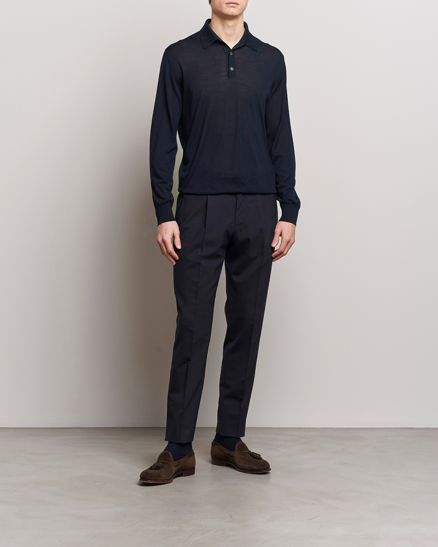 Herre | Trøjer | Zegna | High Performance Wool Polo Navy