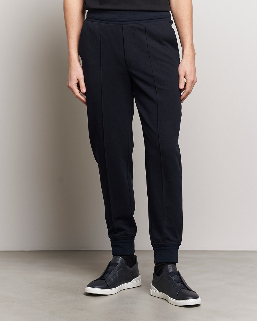 Herre | Bukser | Zegna | Cotton Stretch Joggers Navy