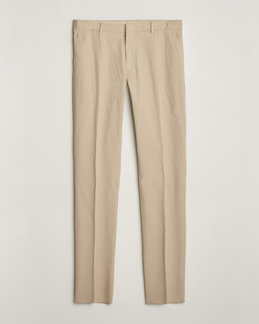 Herre |  | Zegna | Premium Cotton Chinos Beige