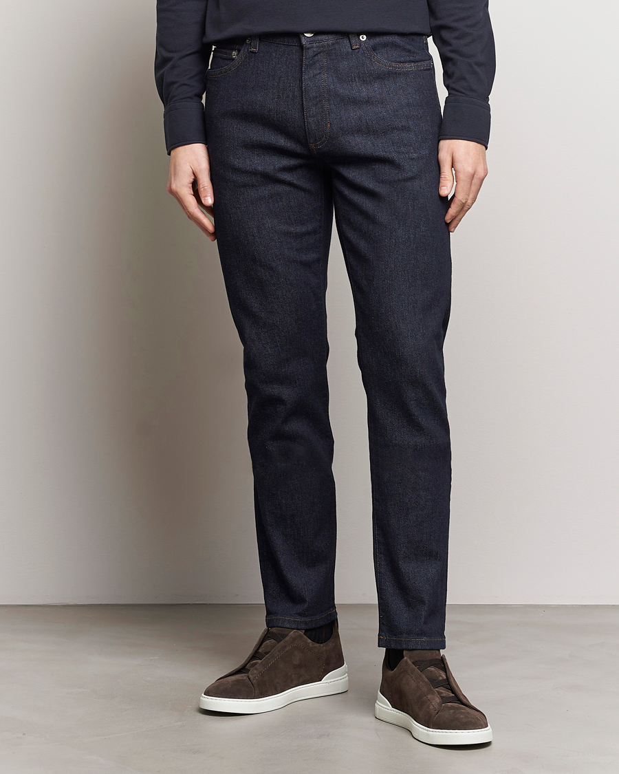 Herre | Tapered fit | Zegna | Slim Fit 5-Pocket Jeans Dark Indigo