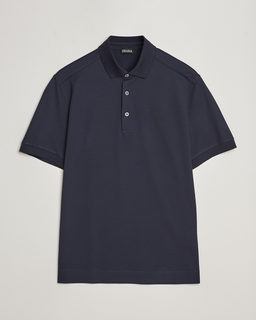 Herre | Polotrøjer | Zegna | Cotton/Silk Polo Navy