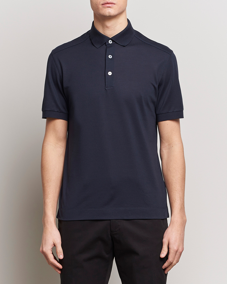 Herre | Polotrøjer | Zegna | Cotton/Silk Polo Navy