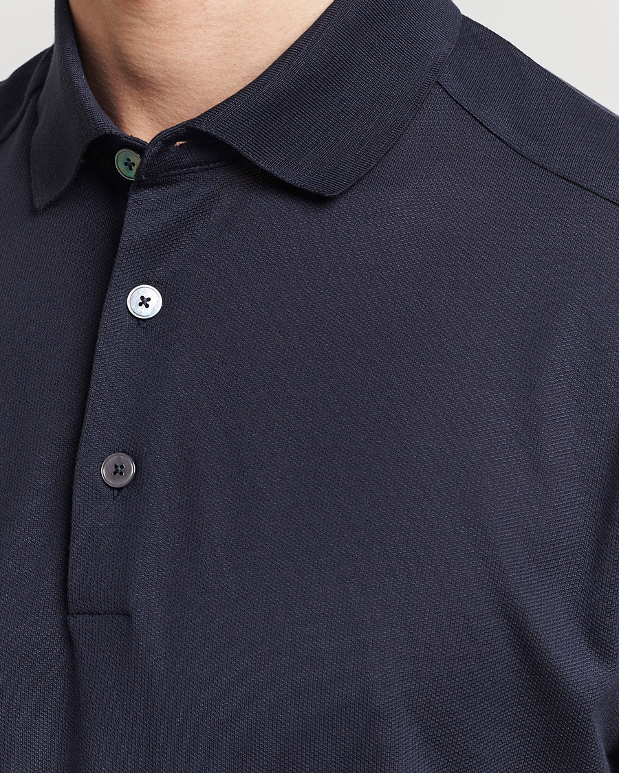 Herre | Polotrøjer | Zegna | Cotton/Silk Polo Navy