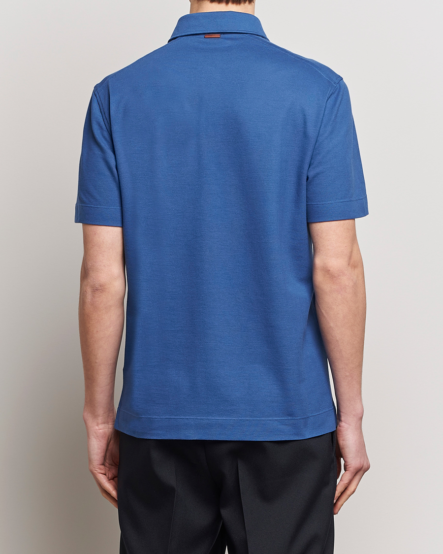 Herre | Polotrøjer | Zegna | Short Sleeve Pocket Polo Blue