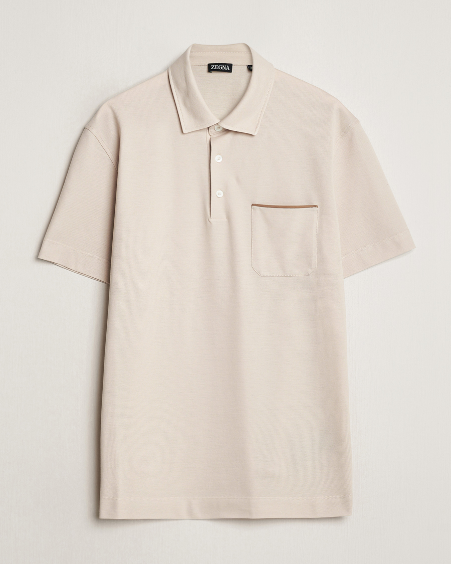 Herre | Polotrøjer | Zegna | Short Sleeve Pocket Polo Beige
