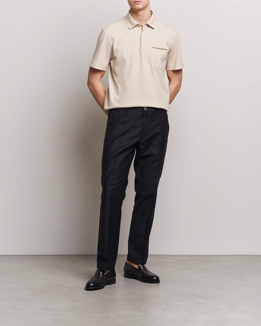 Herre | Polotrøjer | Zegna | Short Sleeve Pocket Polo Beige