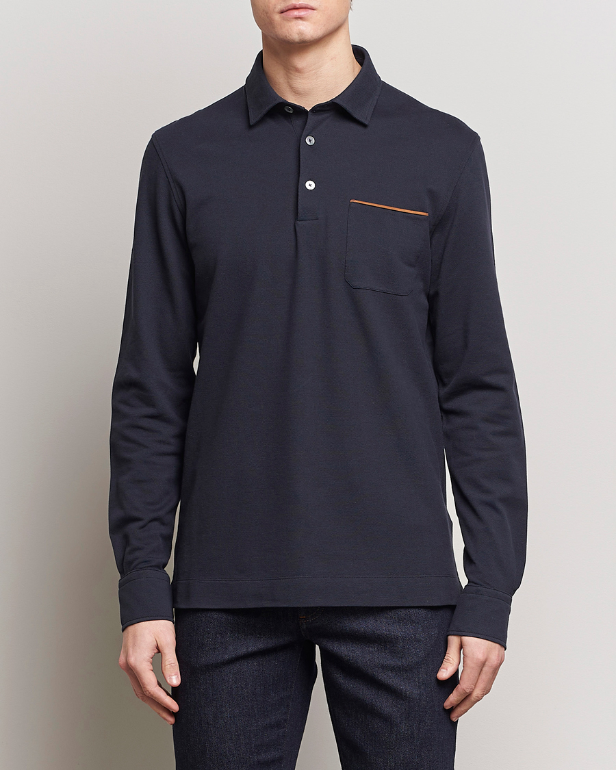 Herre | Polotrøjer | Zegna | Long Sleeve Pocket Polo Navy