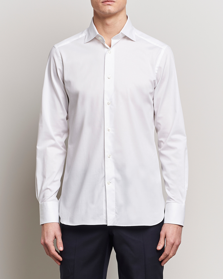 Herre | Quiet Luxury | Zegna | Slim Fit Dress Shirt White