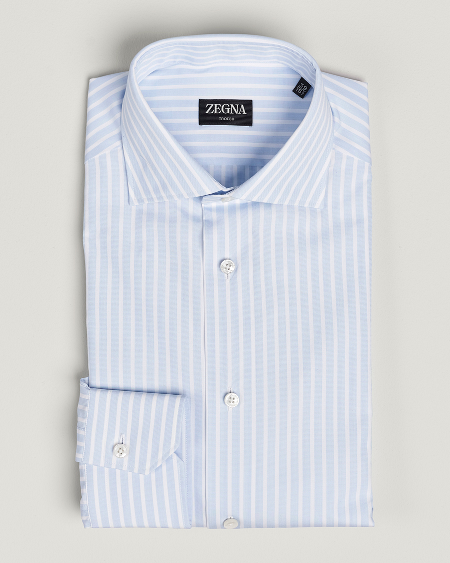 Herre | Skjorter | Zegna | Slim Fit Dress Shirt Light Blue Stripe
