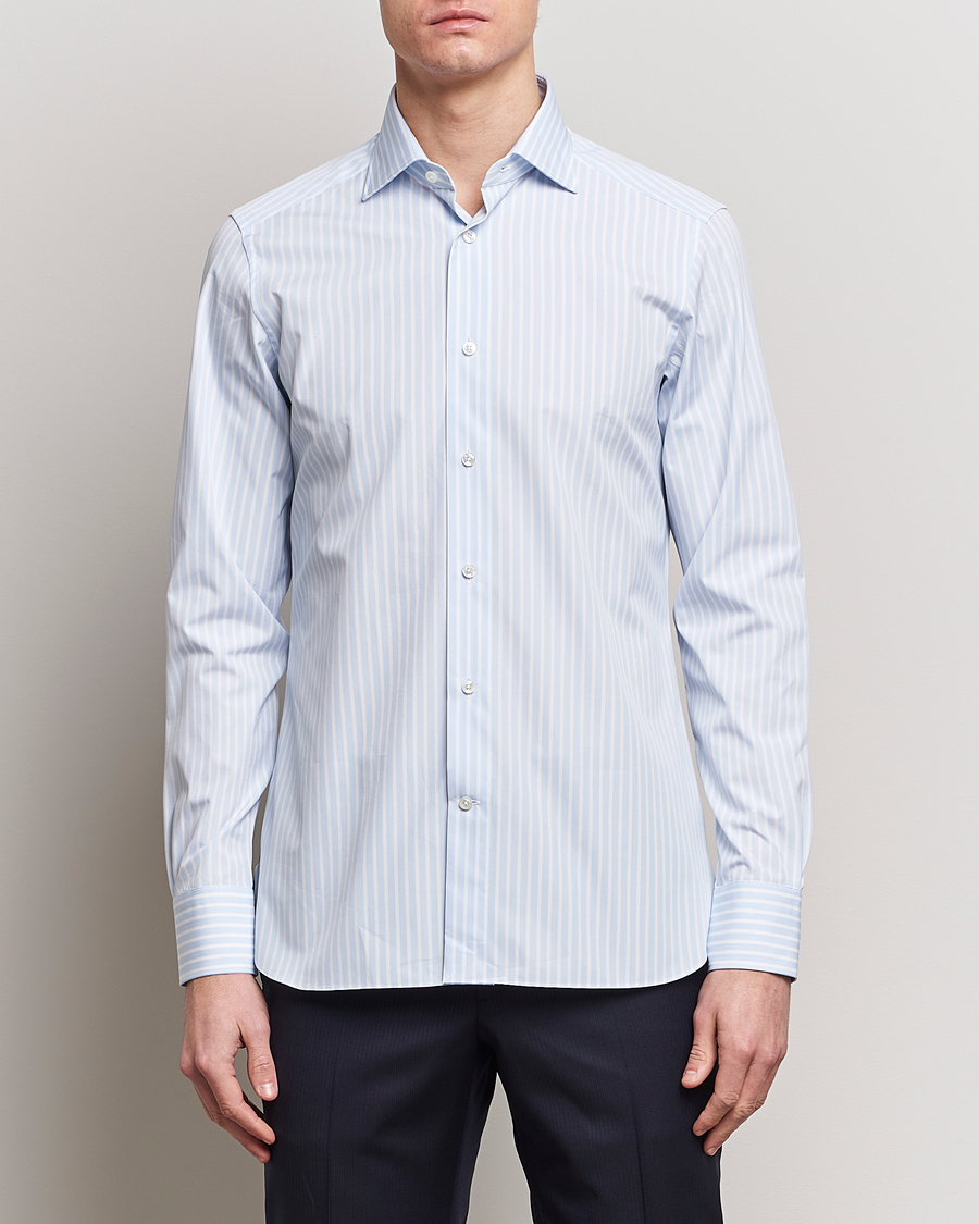 Herre | Skjorter | Zegna | Slim Fit Dress Shirt Light Blue Stripe