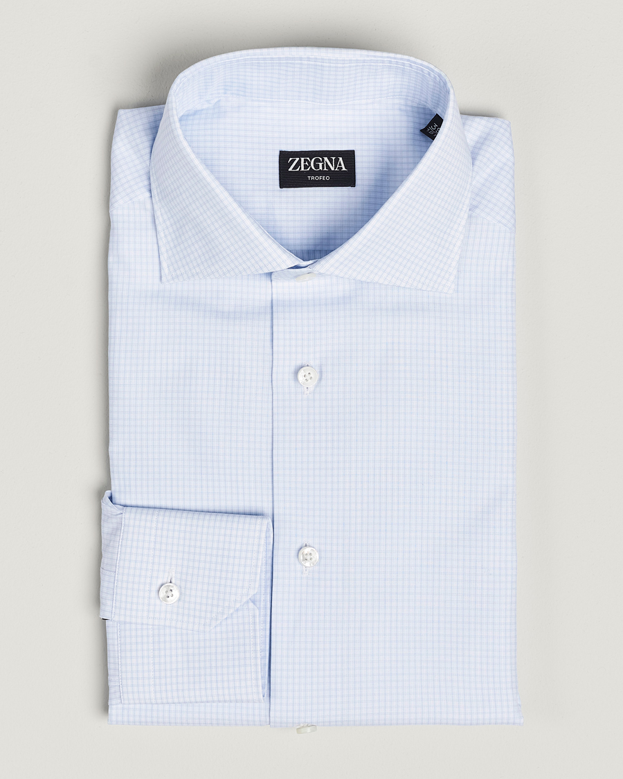 Herre | Skjorter | Zegna | Slim Fit Dress Shirt Light Blue Check