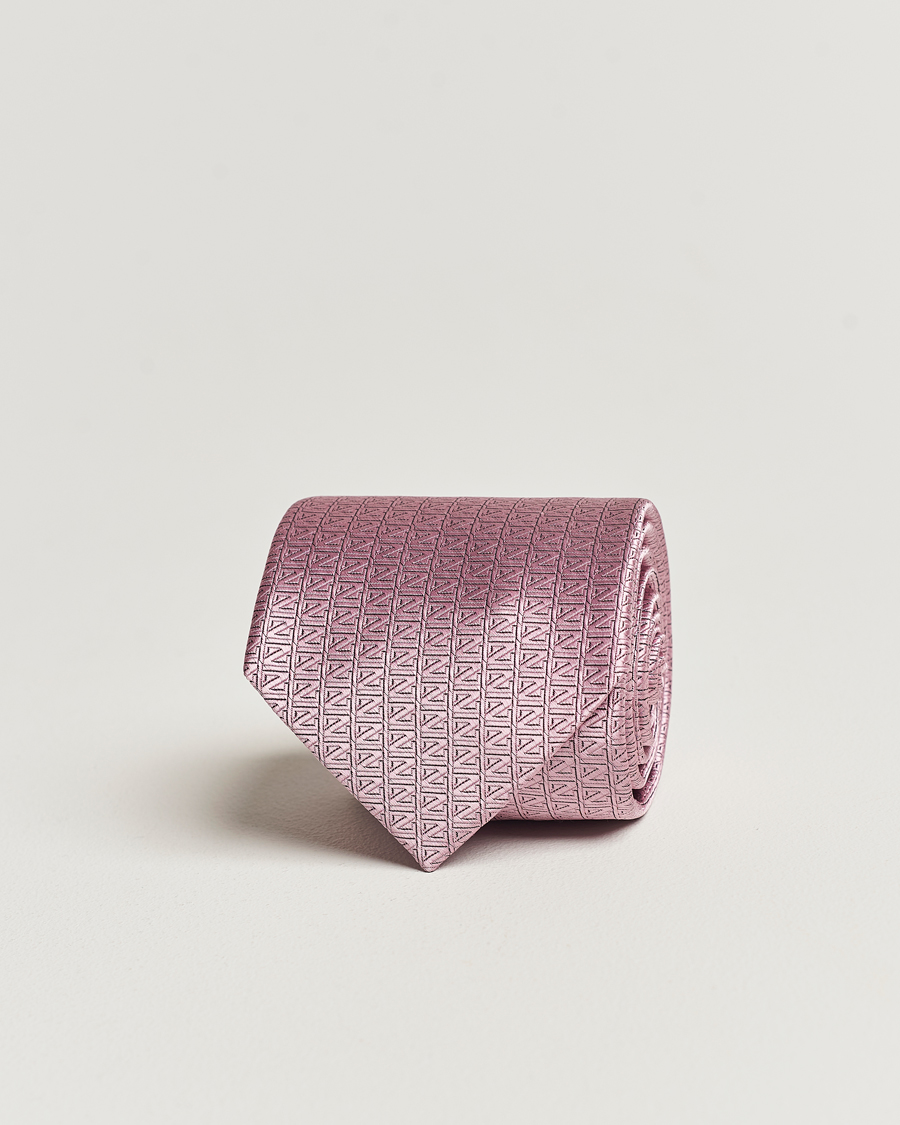Herre |  | Zegna | Monogram Silk Tie Pink