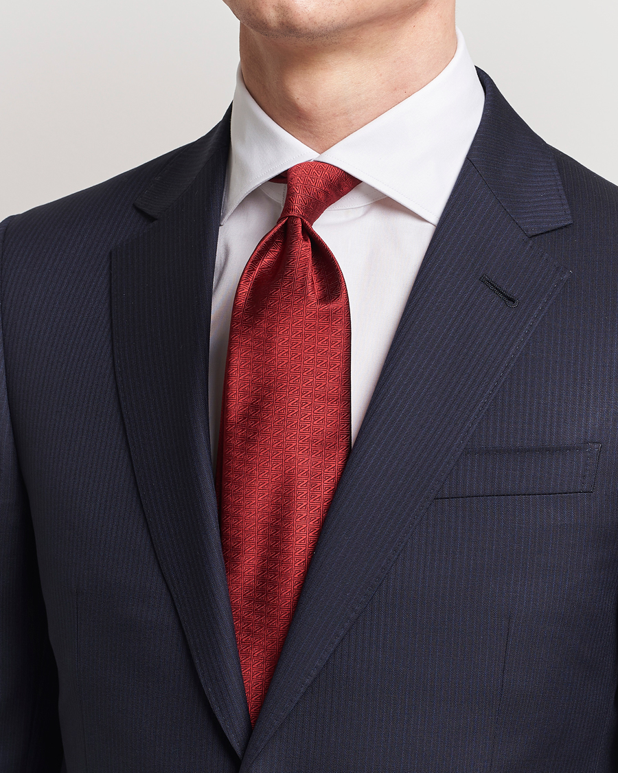 Herre | Zegna | Zegna | Monogram Silk Tie Red