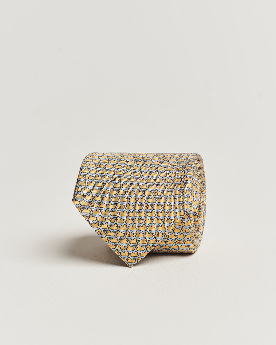 Herre |  | Zegna | Animal Print Silk Tie Yellow