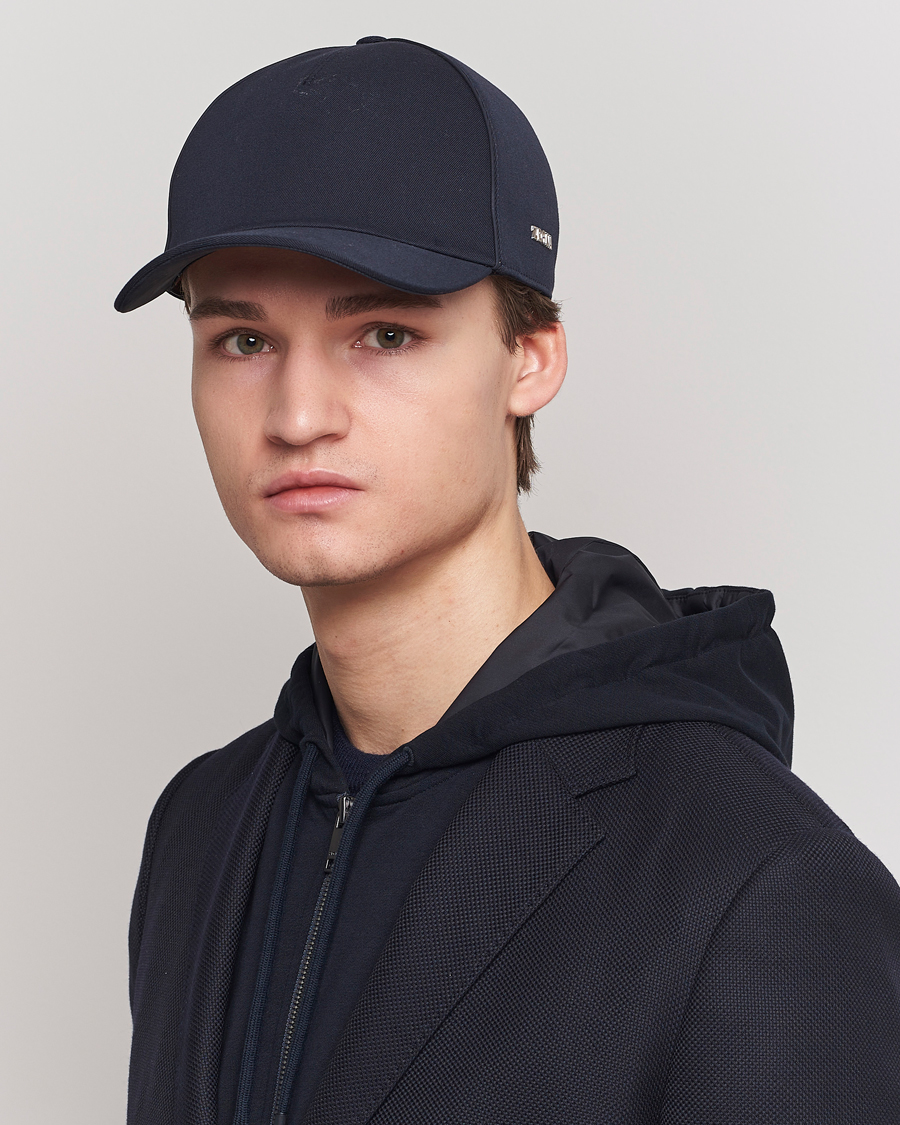 Herre | Tilbehør | Zegna | Cotton/Wool Baseball Cap Navy