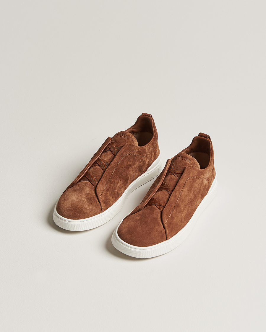 Herre | Luxury Brands | Zegna | Triple Stitch Sneakers Brown Suede