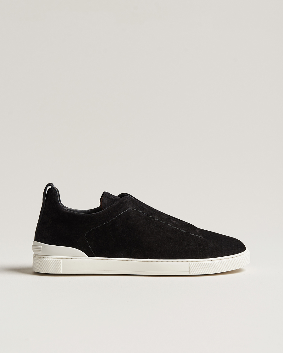 Herre | Zegna Triple Stitch Sneakers Black Suede | Zegna | Triple Stitch Sneakers Black Suede
