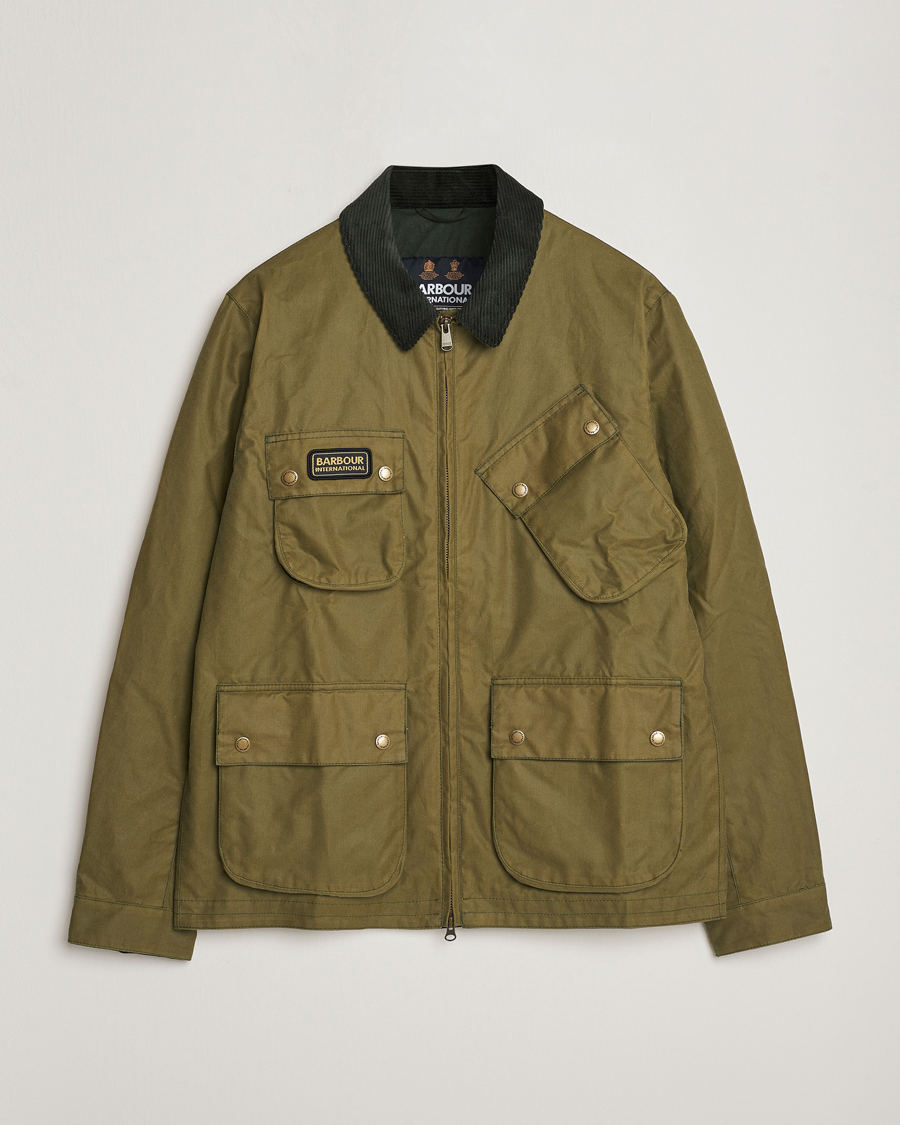 Herre | | Barbour International | Sefton Waxed Jacket Olive Branch