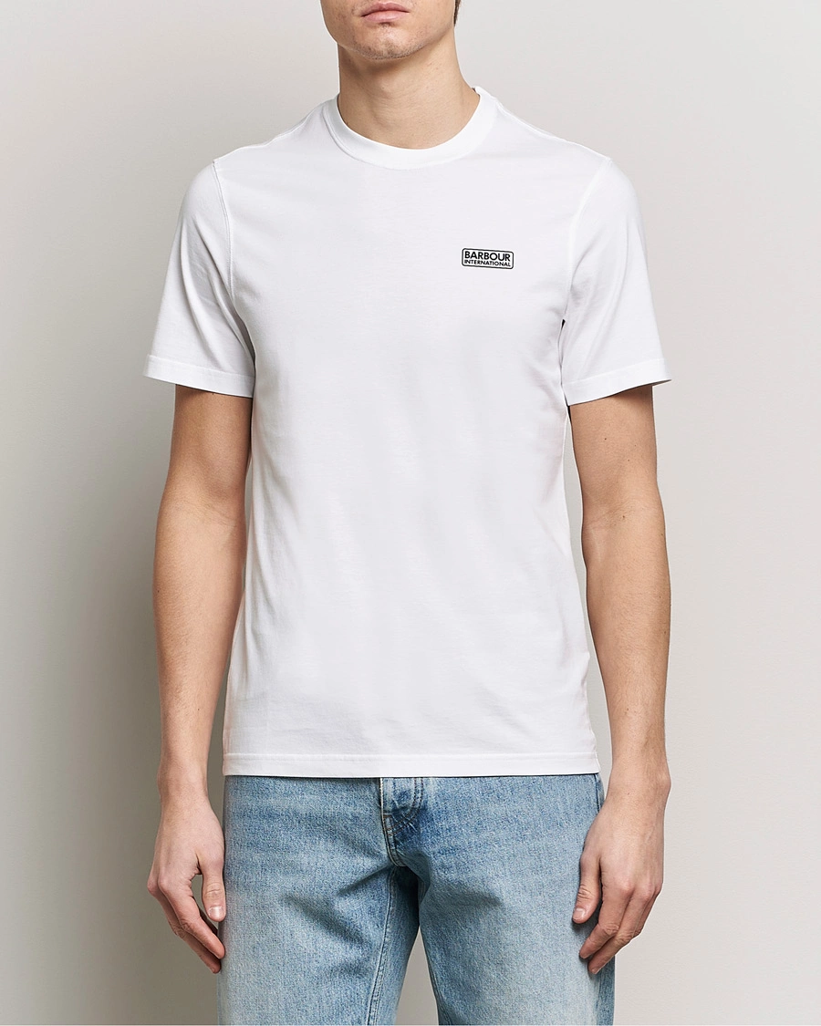 Herre | T-Shirts | Barbour International | Small Logo T-Shirt White/Black