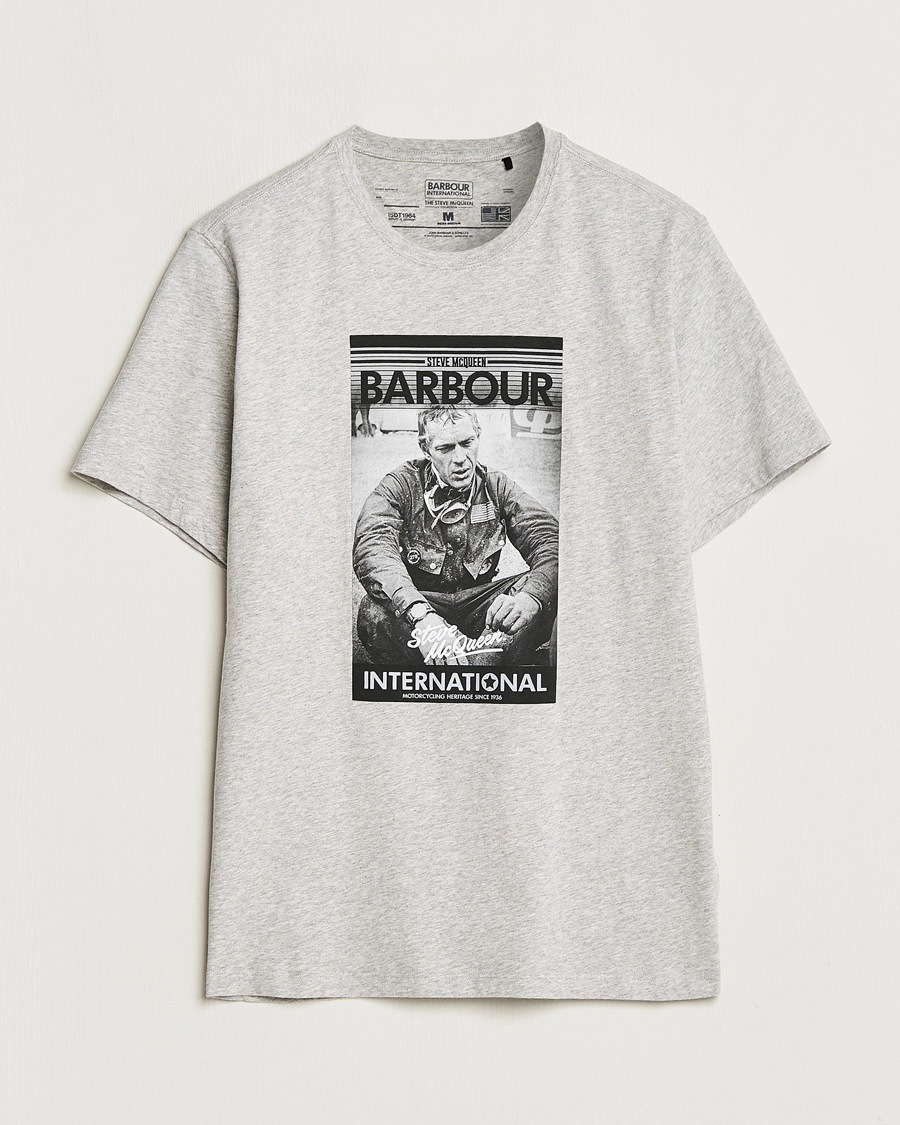 Herre |  | Barbour International | Mount Steve McQueen T-Shirt Grey Marl