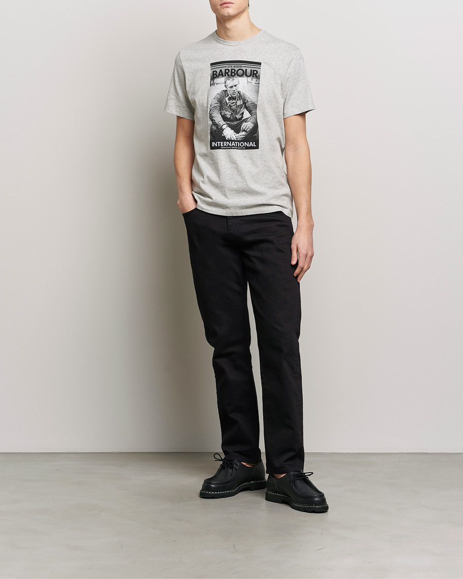 Herre | T-Shirts | Barbour International | Mount Steve McQueen T-Shirt Grey Marl