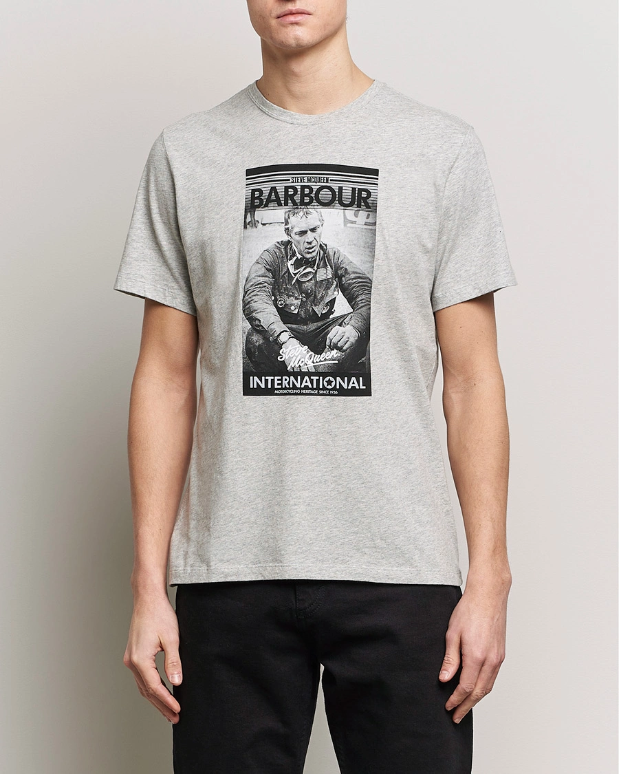 Herre | Barbour International | Barbour International | Mount Steve McQueen T-Shirt Grey Marl