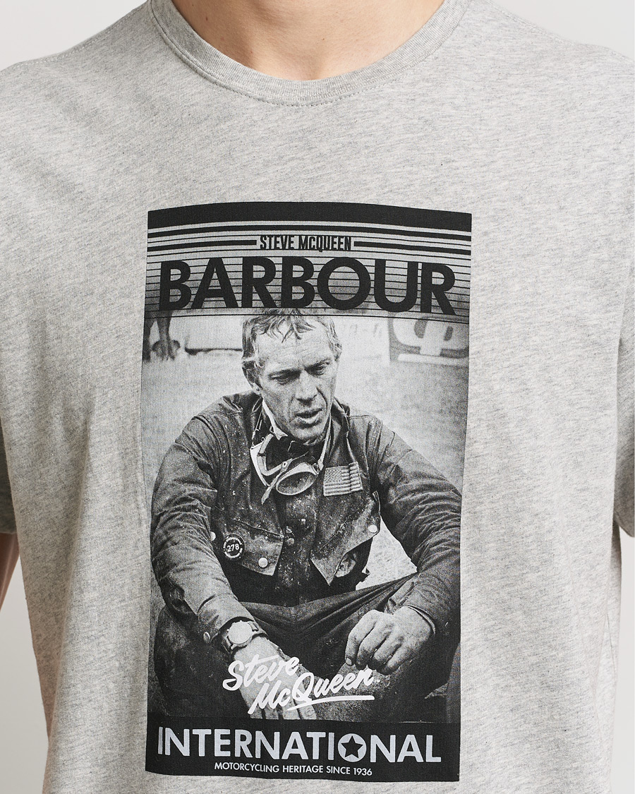 Herre | T-Shirts | Barbour International | Mount Steve McQueen T-Shirt Grey Marl