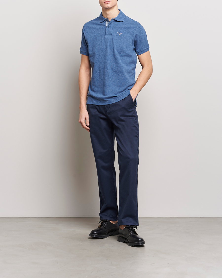 Herre | Polotrøjer | Barbour Lifestyle | Tartan Pique Polo Dark Chambray Marl